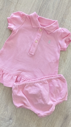 Vestido Ralph Lauren - Talle 3/6m - con bombi - piqué - comprar online