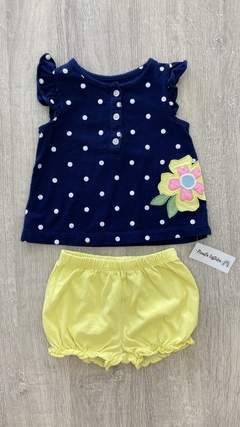 Conjunto Carters - Talle 9 meses - lunares/flor