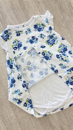 Vestido Body Cari - Talle 9 meses - Flores azul en internet