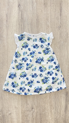 Vestido Body Cari - Talle 9 meses - Flores azul