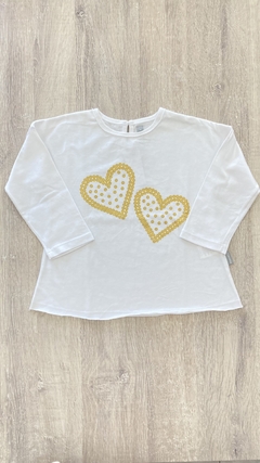 Remera Mimo - Talle 1 año - corazones glitter