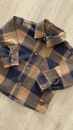 Camisa Mimo - Talle L (9/12m) -franela cuadros - comprar online