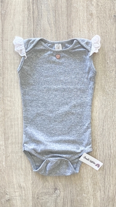 Body Mini anima - Talle 4 (12/24 meses) - Gris broderie