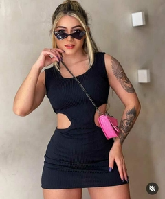 Vestido Feminino curto preto Balada Noite Com Abertura Com bojo Estilo Gringa Vestido Tubinho na internet