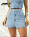 Short Jeans Feminino Jeans Original Hot Ariana Azul Claro Cintura Alta
