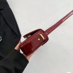 Bolsa Quadrada de Couro Envernizado Simples e Elegante Bolsa Cherry na internet