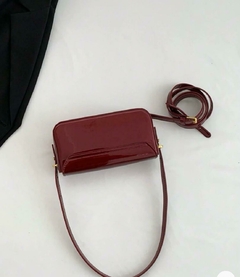 Imagem do Bolsa Quadrada de Couro Envernizado Simples e Elegante Bolsa Cherry