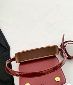 Bolsa Quadrada de Couro Envernizado Simples e Elegante Bolsa Cherry - loja online