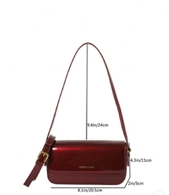 Bolsa Quadrada de Couro Envernizado Simples e Elegante Bolsa Cherry - FlorFlor Moda Feminina