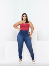 Calça Feminina Jeans Skinny Plus Size Cintura Alta