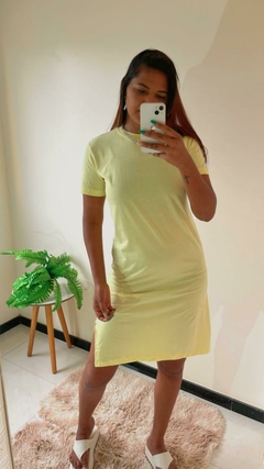 Vestido Midi Algodão Manga curta Com Fenda - FlorFlor Moda Feminina