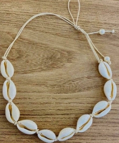 Choker de Buzios tendência verão colar de conchas natural praia - loja online