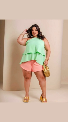 Blusa Batinha Plus Size Com Alça Babado Até o 52 - comprar online