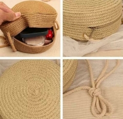 Bolsa Feminina de Praia Bag Saco De Palha Verão Bolsa Transversal Bolsa Redonda - comprar online