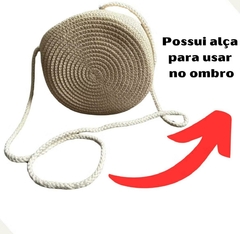 Imagem do Bolsa Feminina de Praia Bag Saco De Palha Verão Bolsa Transversal Bolsa Redonda