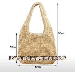 Bolsa Palha Feminina de Ombro Alça grossa - Verão Lazer Casual Praia Bolsa Grande - comprar online