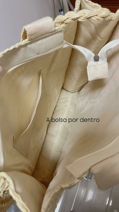 Bolsa feminina de palha praia verão com alça transversal Com Alça De Mão Grande