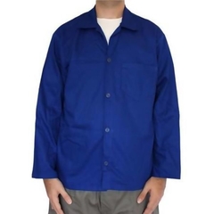 Camisa aberta Manga longa Azul Marinho em Brim 100% algodão