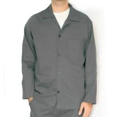 Camisa Aberta Manga longa Cinza em Brim 100% Algodão