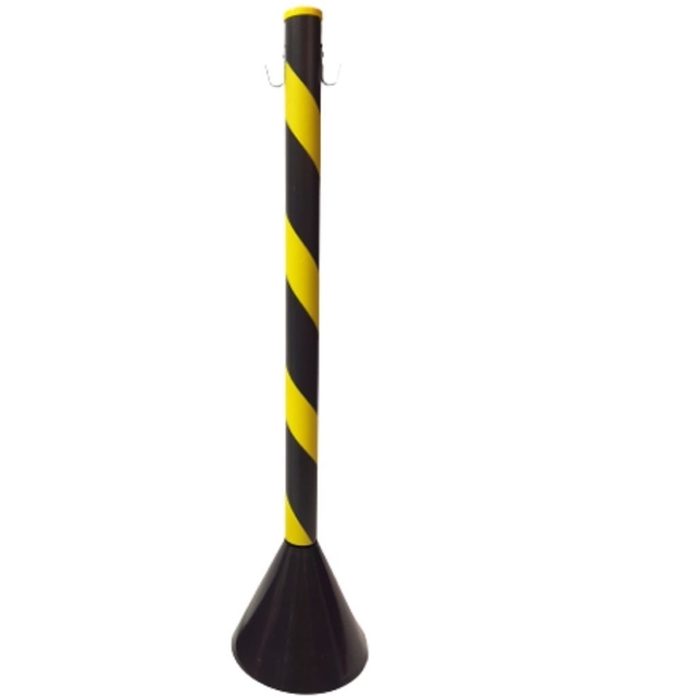 Pedestal Zebrado Em Pvc Preto E Amarelo