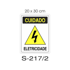 Placa de Sinalização - Cuidado Eletricidade - 20x30