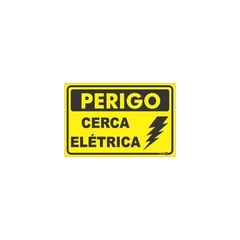 Placa de sinalização - Perigo Cerca Elétrica - Dupla - 15x20