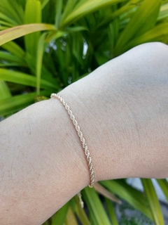 Pulseira Cordão Baiano 2mm Banho de Ouro 18K