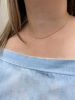 Choker Cordão Baiano 2mm Banho de Ouro 18K