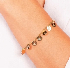 Pulseira 10 Mandamentos Banho de Ouro 18K