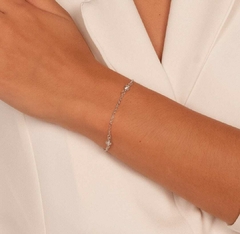 Pulseira Zircônias Banho de Ródio Branco - comprar online