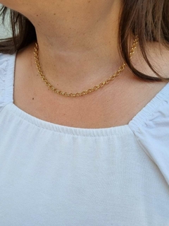 Choker Elo Português Banho de Ouro 18K