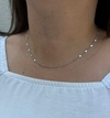 Choker Círculo Chapinha Banho de Ródio Branco