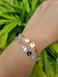 Pulseira 10 Mandamentos Banho de Ródio Branco - comprar online