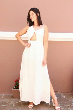 Vestido recortes branco