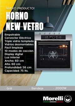 HORNO MORELLI NEW VETRO (convector/eléctrico) - comprar online