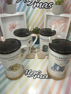 TAZA CERAMICA ALTA + CUCHARA