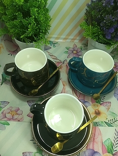 SET TAZA DORADO