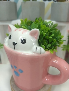 MACETA CERAMICA REGADERA GATITO