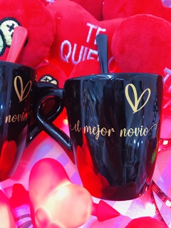 TAZA BLACK MEJOR NOVIA-NOVIO - Algo Mas