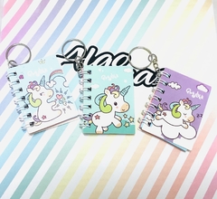 LLAVERO MINI NOTEBOOK UNICORNIO