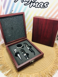 SET VINO en caja madera