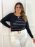 Blusa jasmin em malha com listras