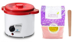 Combo 1 Cera Termic Stándard Plástico / Filtrado Manual x 0,8 Kg - Arcametal + 1 Cera en Perlas Natural x 800 g - Cosmética Profesional Depimiel + 1 Espátula para Depilar Grande Cód. E12 x 1 unid - Jessamy