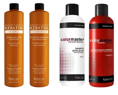 Combo 1 Shampoo con Keratina x 900 ml + 1 Conditioner con Keratina x 900 ml + 1 Shampoo Extra Acido pH 3,5 x 1000 ml + 1 Acondicionador Cremoso pH 3,5 x 1000 ml - Fidelité