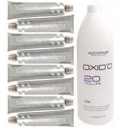 Combo 8 Tinturas Evolution of The Color x 60 g + 1 Ap Ossígeno Crema 20 Vol x 1000 cc - Alfa Parf