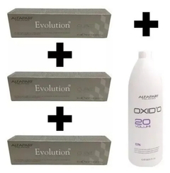 Combo 3 Tinturas Evolution of The Color x 60 g + 1 Ap Ossígeno Crema 20 Vol x 1000 cc - Alfa Parf