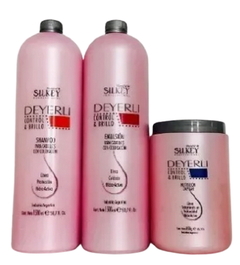 Combo 1 Shampoo Cabellos con Coloración x 1500 ml + 1 Emulsión Cabellos con Coloración x 1500 ml + 1 Nutrición Capilar x 1000 g - Silkey Professional