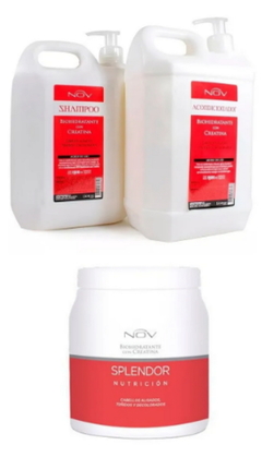 Combo 1 Shampoo Biohidratante con Creatina x 1900 ml + 1 Acondicionador Biohidratante con Creatina x 1900 ml + 1 Splendor - Nutrición x 980 g - Nov