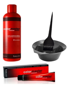 Combo 1 Revelador en Crema Perfumado 20 Vol x 990 ml - Fidelité + 24 Tinturas Colormaster x 60 g - Fidelité + 1 Bols para Tintura Mediano Cód. B27 - Jessamy + 1 Pincel Tintura Grande Cód. Hs78039 - Har