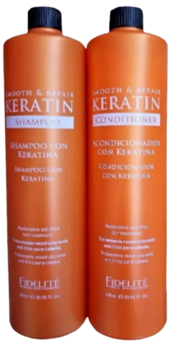 Combo 1 Shampoo con Keratina x 900 ml + 1 Conditioner con Keratina x 900 ml - Fidelité